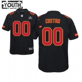 Camiseta Niño Kansas City Chiefs  Personalizar Nike Negro 2021 Super Bowl LV